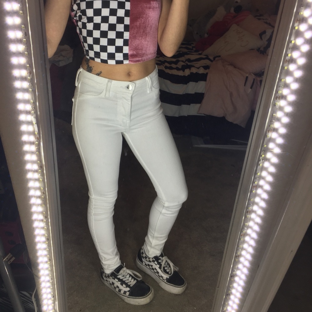 White high rise hollister skinny jean